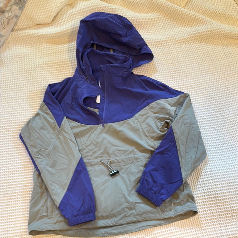 Purple and Gray Hooded Windbreaker